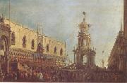 Francesco Guardi The Doge Takes Part in the Festivities in the Piazzetta on Shrove Tuesday (mk05) oil painting reproduction